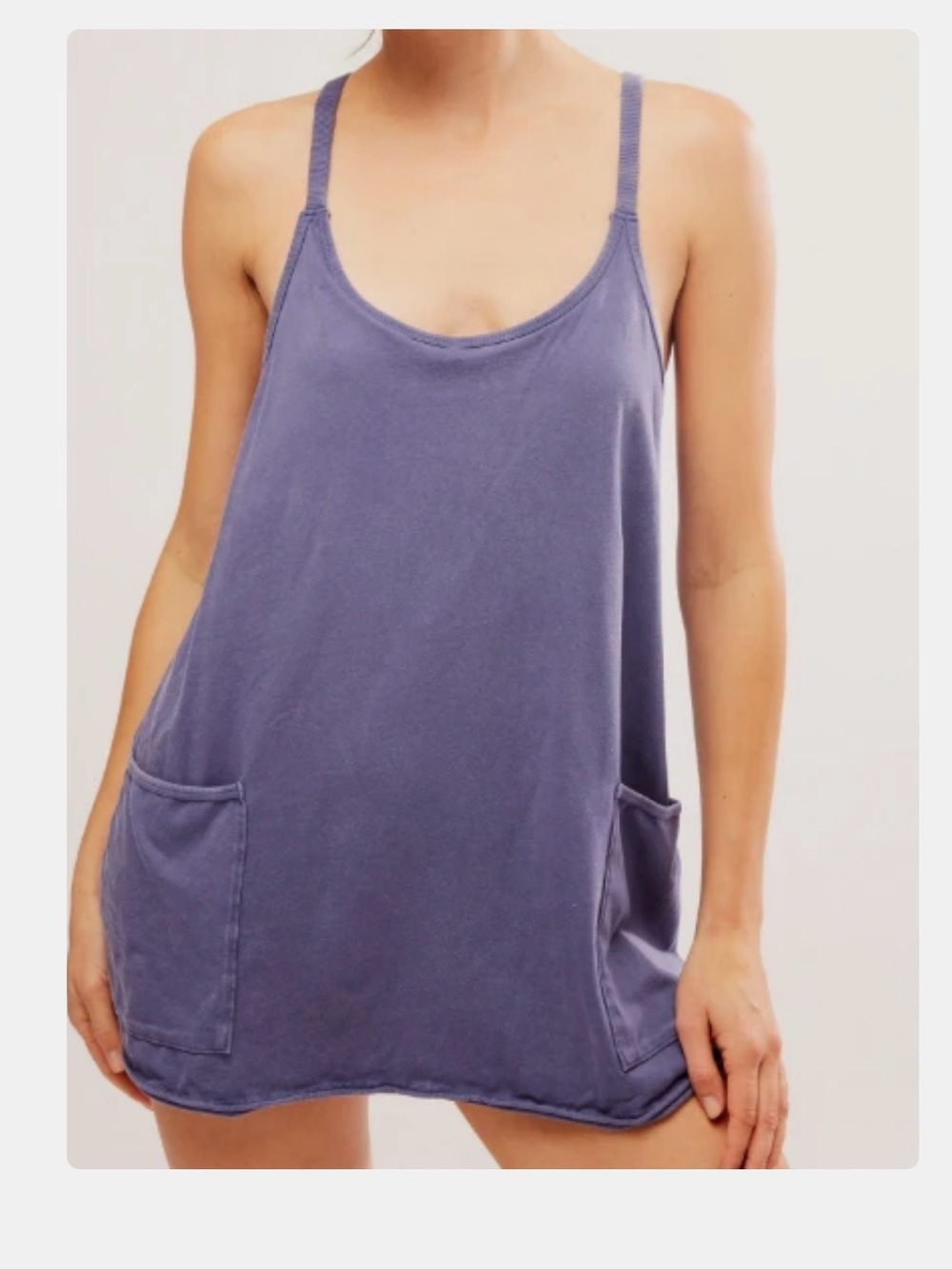 Free People Movement Hot Shot Mini Dress In Blue Indigo Size Large
